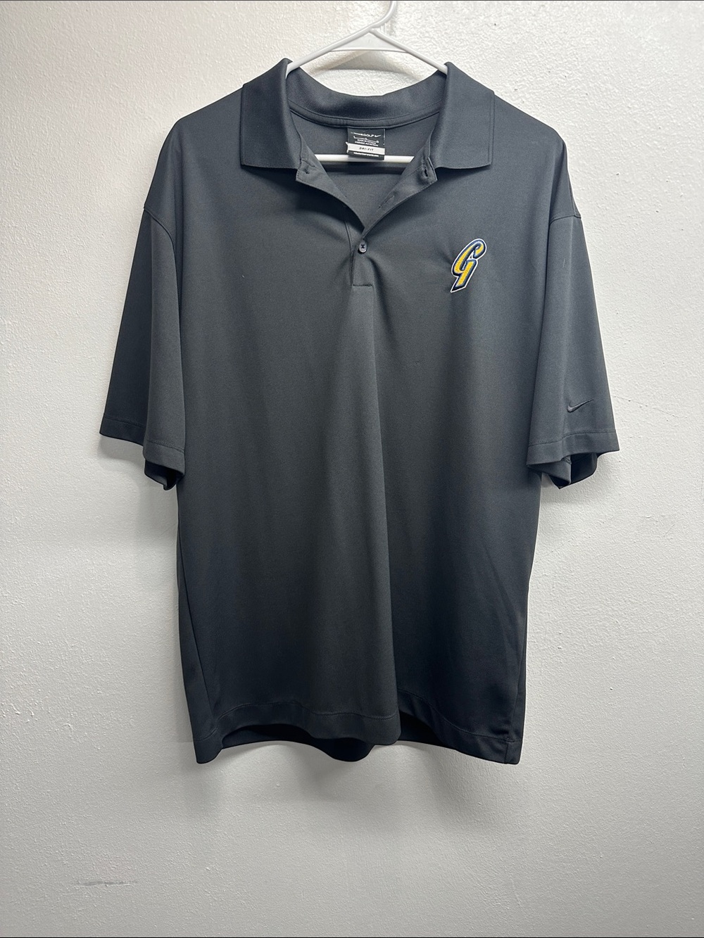 Nike Men’s Black Polo with Yellow & Blue Logo